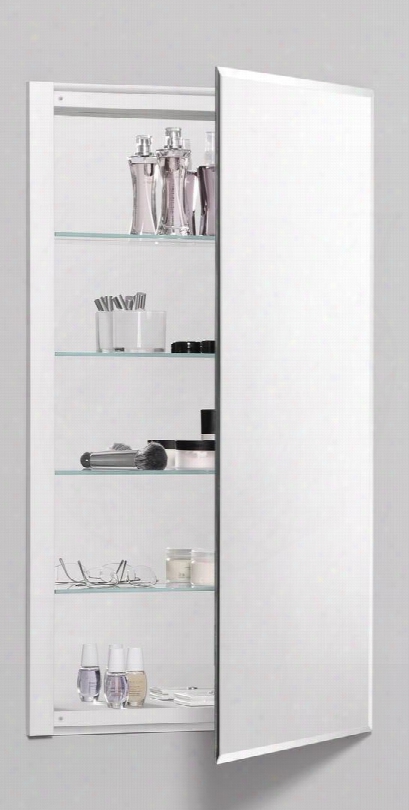 Robern R3 Series 36" H Wide Mirrored Bathroom Cabinet With 4 Adjustable Cantilever Glass Shelves Beveled Door And Low-profile Laminated Door