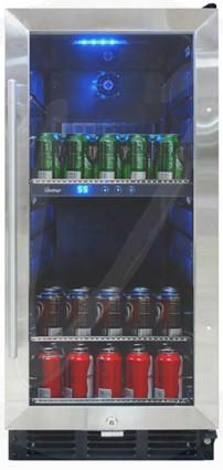 Vtbc32sbid 15" Beverage Cooler With 100 Cans Capacity Interior Led Display Black Cabinet Push Button Temperature Control Panel And 3 Wired Shelves: