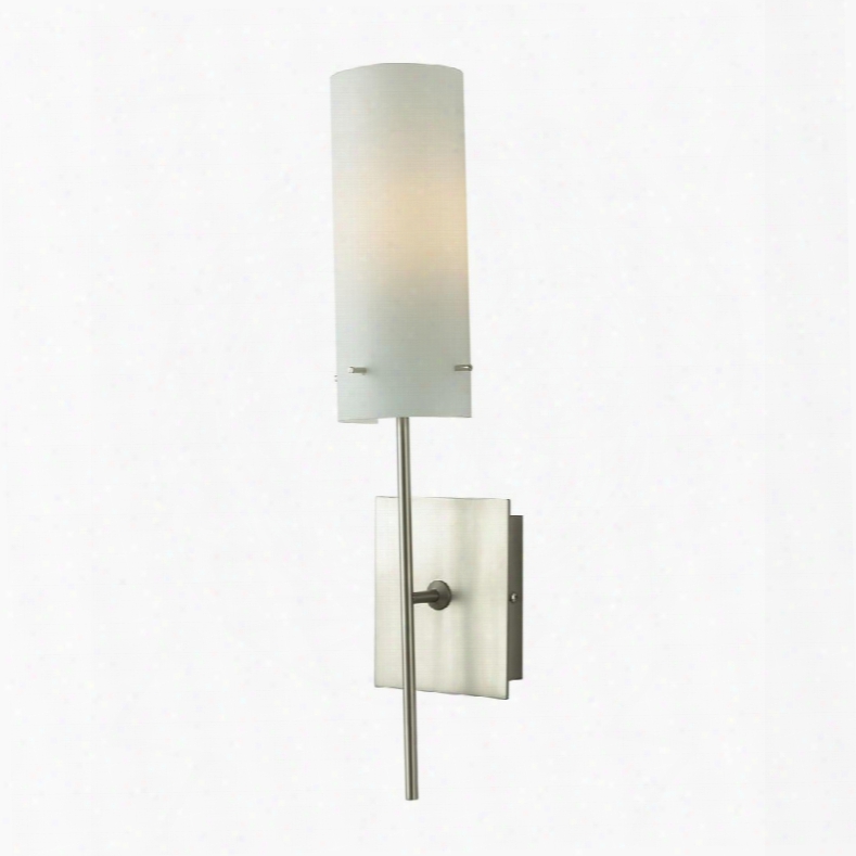 Ws109-10-16m Laguna Sconce White Opal Glass / Satin Nickel