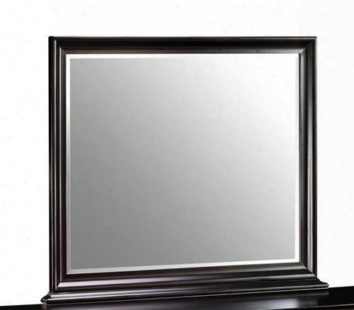 00-013-060 Belle Rose 46" Landscape Mirror With Wooden Frame And Detailed Molding In Dark