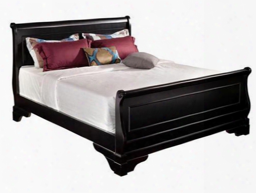 00-013-wsb Belle Rose Western King Sleigh Bed With Headboard/footboard Detailed Molding And Traditional Design In Black