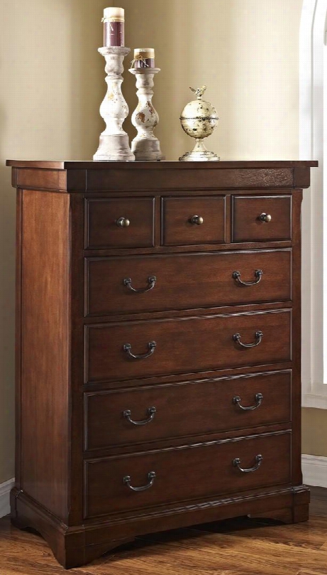 00-455-072 Madera 40" Lift Top Chest With Plank Top Detailed Molding Wood Veneers And Decorative Hardware In