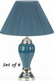 03330gn 27" Table Lamp With Socket Type E27 Phenolic Ceramic Porcelain Base And Shade In Green