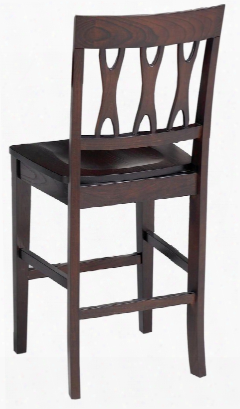 04-0640-020 Abbie 18" Counter Chair With Tapered Legs Cut-out Detailed Backs And Deep Finish In