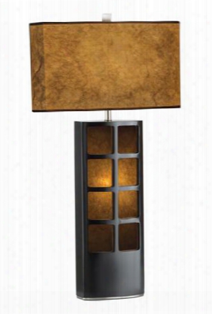 0472dt Ventana Table Lamp In Dark Brown Brushed Nickel And Brown