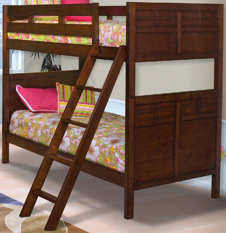 05-060-fbb Kensington Twin Over Full Bunk Bed With Detailed Molding Ladders And Contemporary Design In Burnished