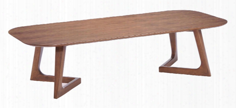 100097 Park West 59" Coffee Table With Shar Angled Legs And Wood Construction In Warm Walnut