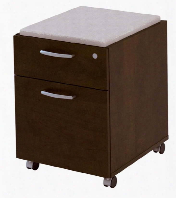 100640-1169 Pro-biz 25" Tall Mobile Assembled Pedestal With Simple Pulls Casters And Lock Drawers In