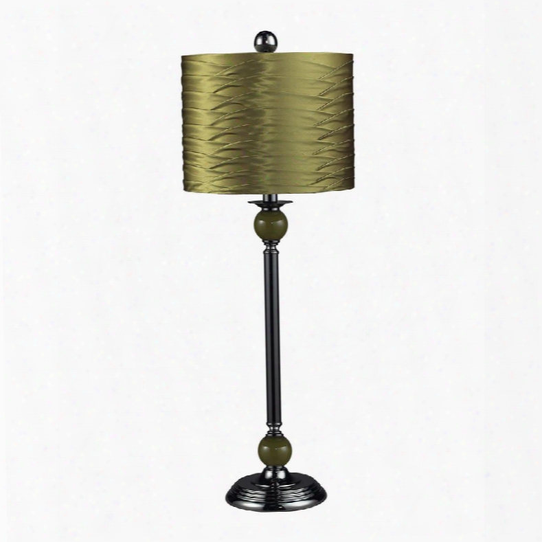 1111-1115 Carrington Green Buffet Lamp In Black Nickel With Pleated