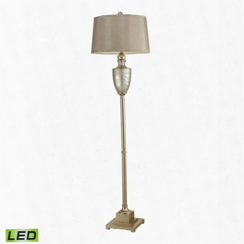 113-1139-led Elmira Ancient Rarity Mercury Glass Led  Floor Lamp With Silver