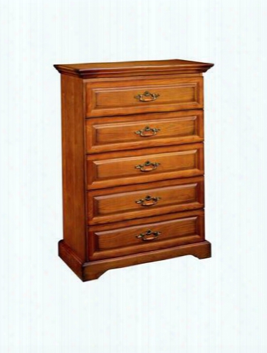 1133-070 Honey Creek 50" Lift Top Chest With Five Drawers Mirror Detailed Molding And Decorative Hardware In