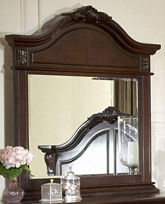 1841-060 Emilie 44" X 42" Mirror With Hand Carved Pilasters Traditional Accents Raised Panels Detailed Molding Poplar And Basswood Solids In Tudor