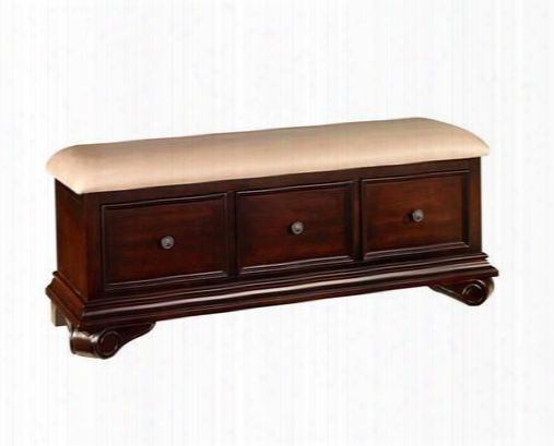 1841-093 Emilie 66" Bench With Three Drawers Traditional Accents Detailed Molding Poplar And Basswood Solids In Tudor