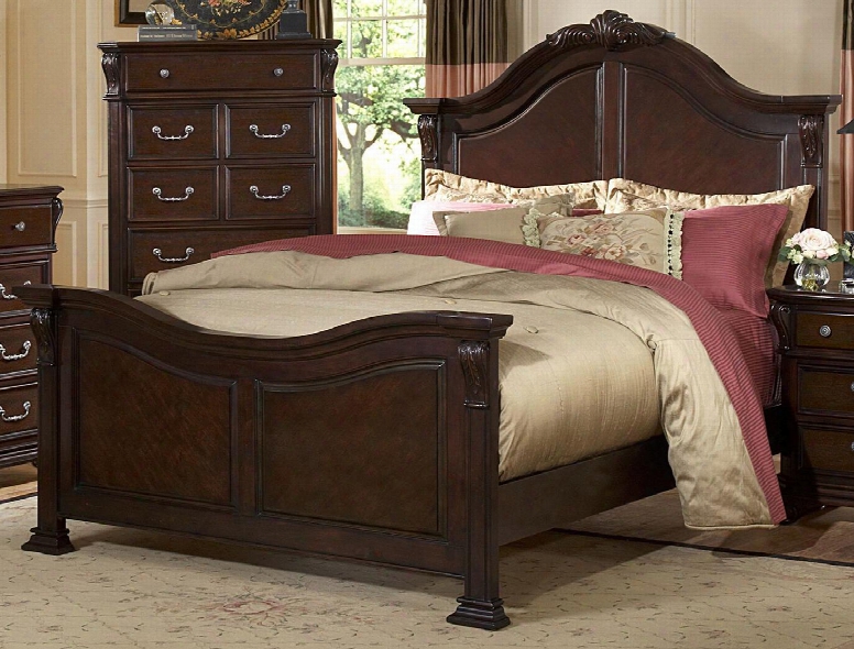 1841-wb Emilie California King Bed With Hand Carved Pilasters Traditional Accents Raised Panels Detailed Molding Fluted Posts Poplar And Basswood Solids
