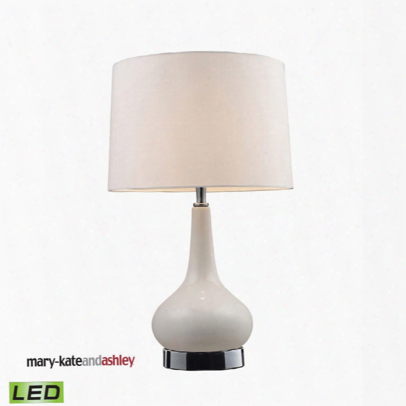 3925/1-led Mary-kate And Ashley 18" Continuum White Led Table Lamp In