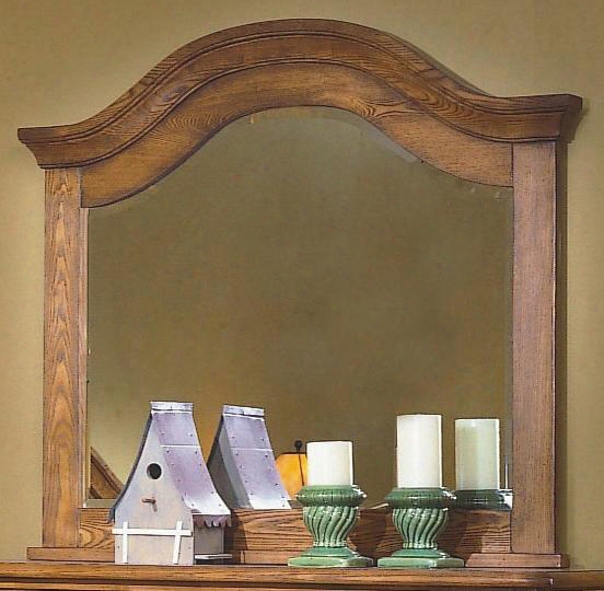 4431-060 Hailey 52&quuot; Portrait Mirror With Arched Top Detailed Molding Traditional Accents Ash And Oak Solids In