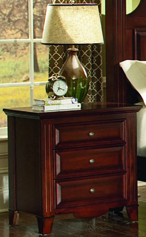 6740-040 Drayton Hall Three Drawer Nightstand With Fluted Pilasters Traditional Design Detailed Molding Decorative Hardware Poplar And Basswood Solids In