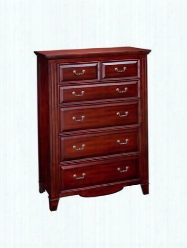 6740-070 Drayton Hall Six Drawer Chest With Fluted Pilasters Traditional Design Detailed Molding Decorative Hardware Poplar And Basswood Solids In