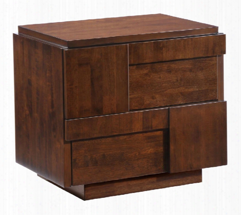 800330 San Diego 28" Nightstand With Mold1ng Detail And Beveled Edge In Walnut