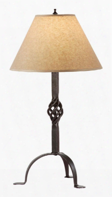 901-674 Basketweave Iron Table Lamp (parchment