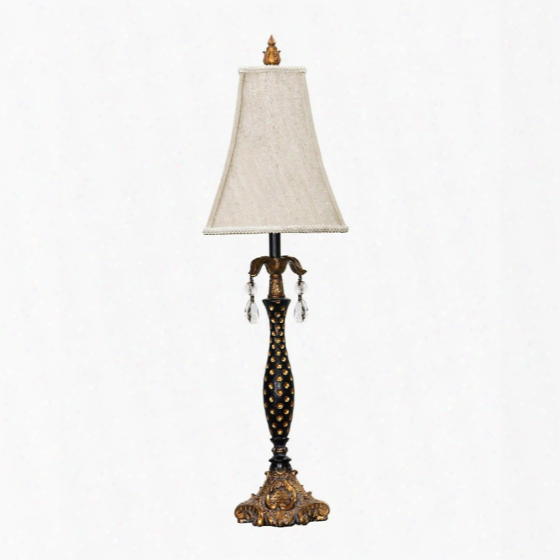 91-193 Polka Dot Table Lamp In Gold Leaf And