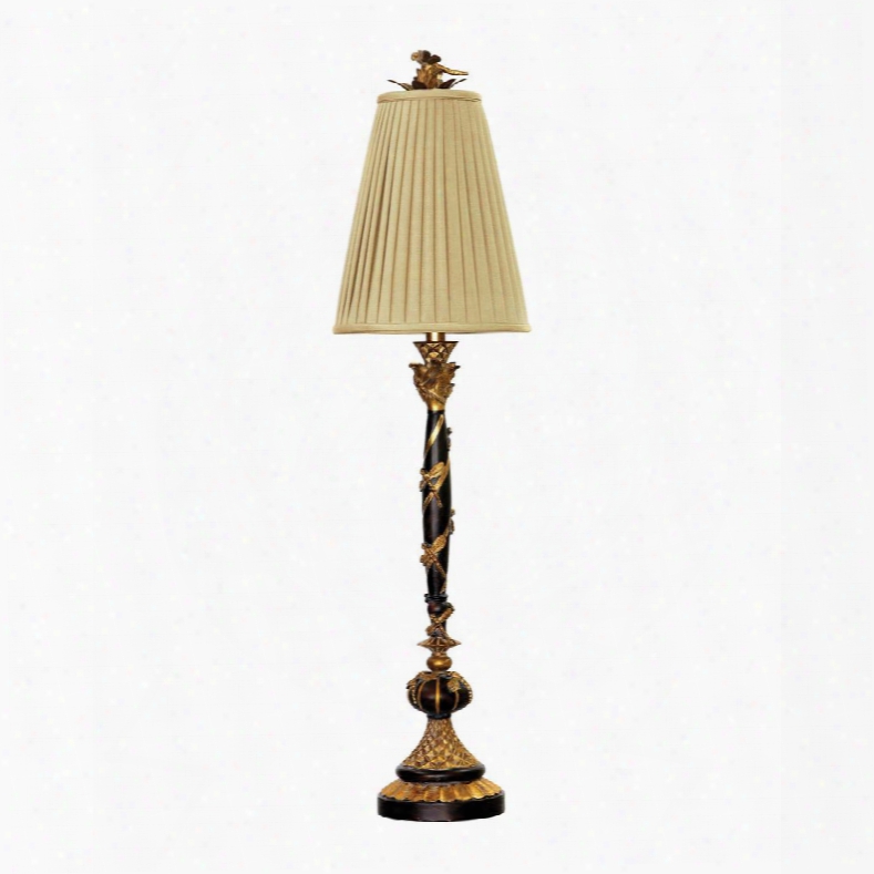 91-194 Dragonfly Table Lamp In Gold Leaf And