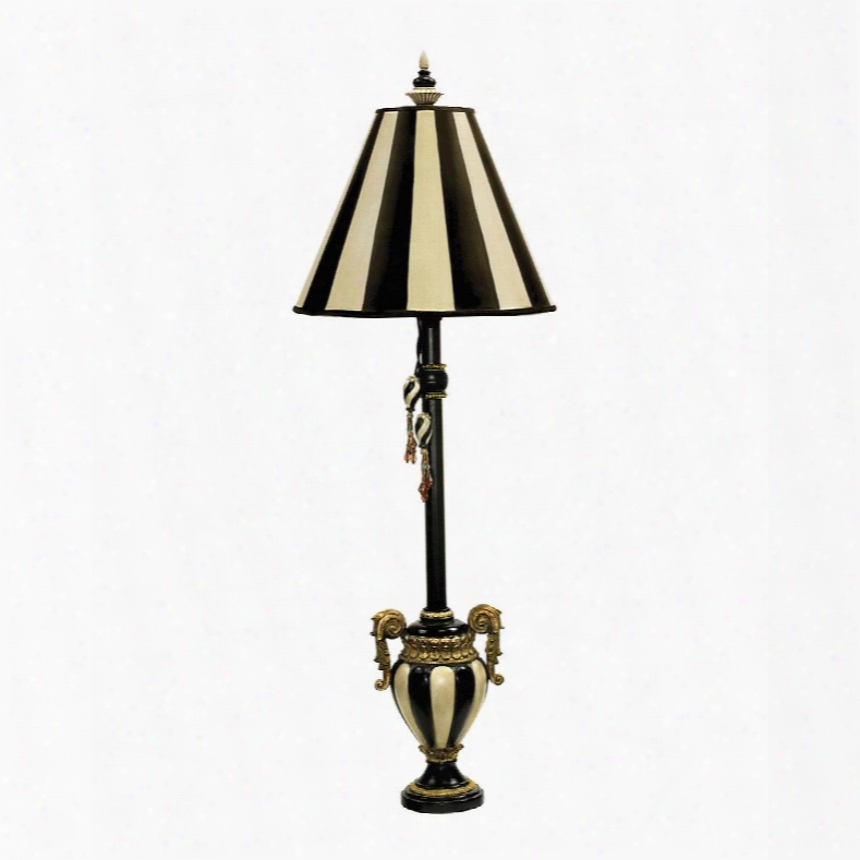 91-234 Carnival Stripe Table Lamp In Black And Antique
