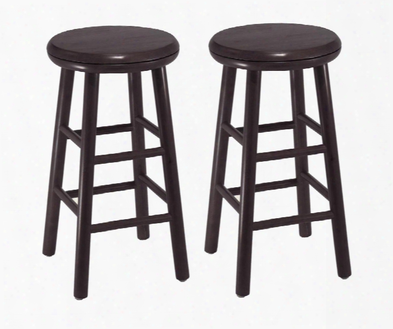 92794 Set Of 2 24inch Swivel Kitchen Stool Assembled In Cherry