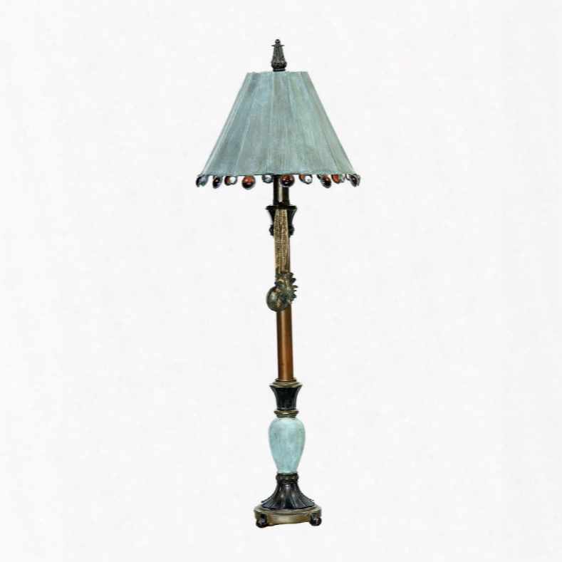 93-155 Rustic Tiffany Table Lamp In Bronze And