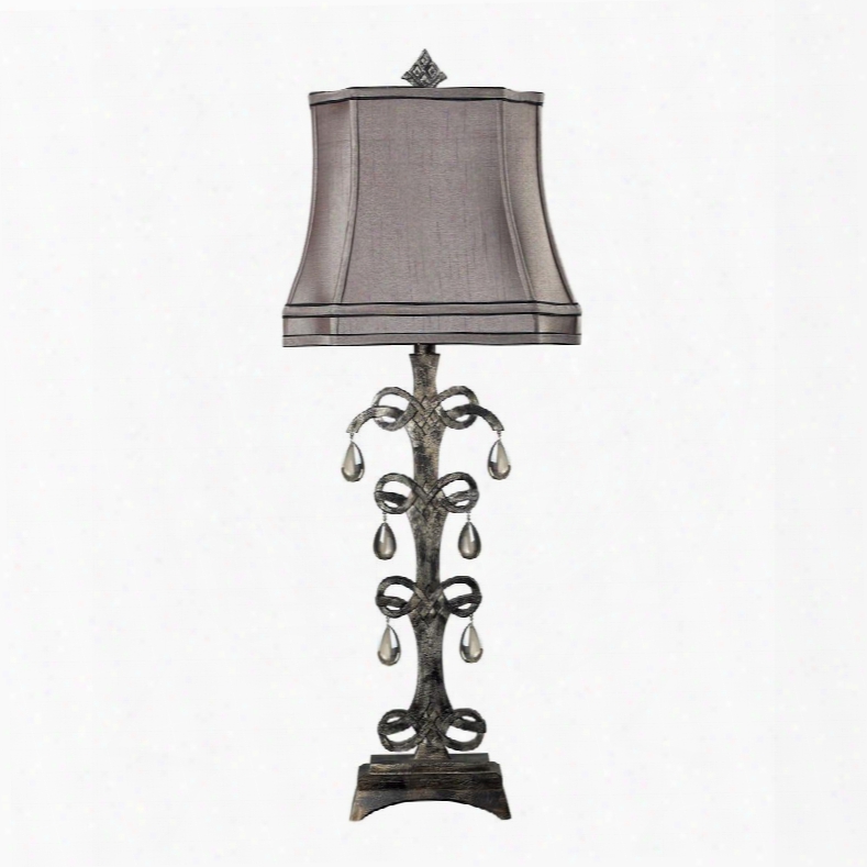 93-9230 Castello Teak Crystal Table Lamp In Durand