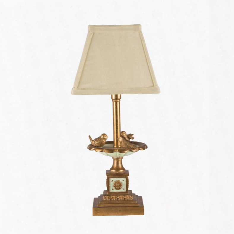 93-935 Bird Bath Table Lamp In Gold Leaf And