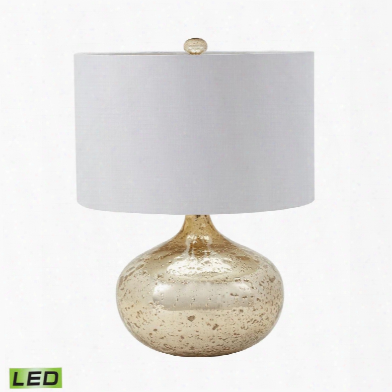 983-002-led Antique Mercury Glass Led Table Lamp In