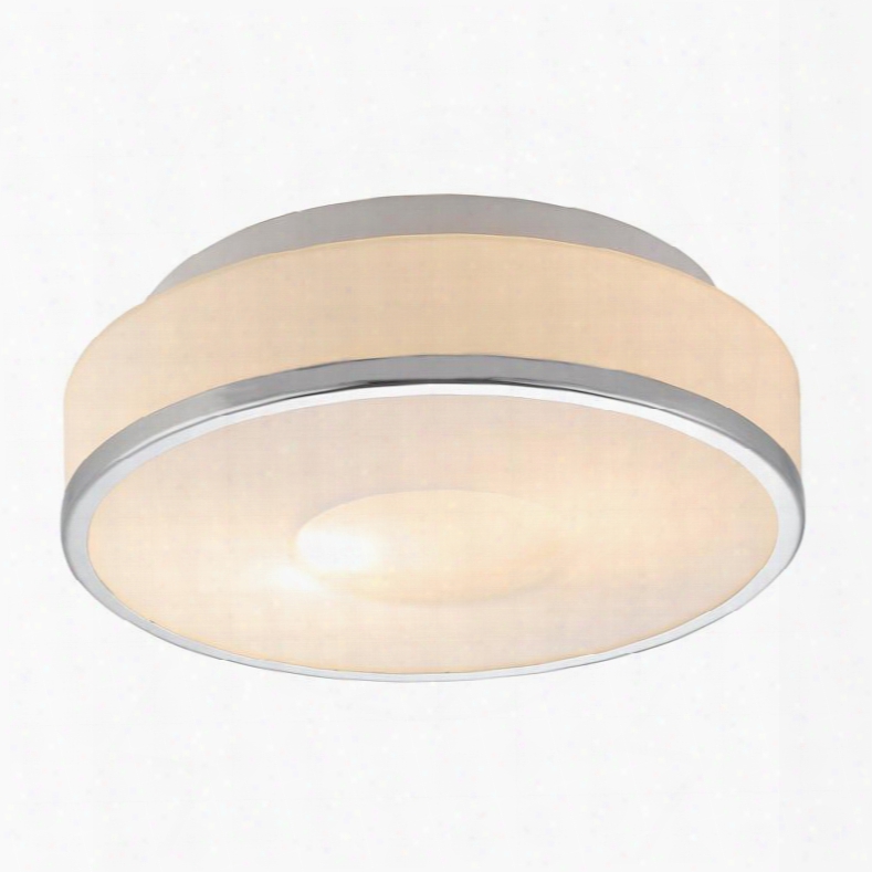 B4102 Lynch Opal W/chrome Ring Flush Mount Ceiling