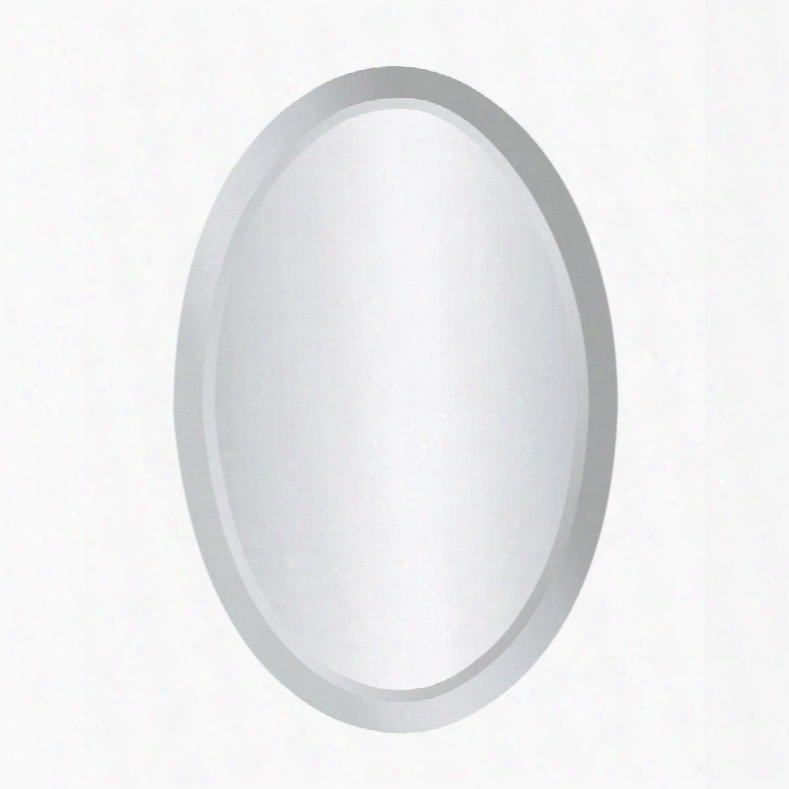 Chardron Collection 114-07 24" X 16" Wall Mirror With Beveled Edge Metal Construction And Oval Shape In Clear