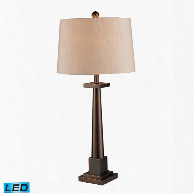 D1404-led Lock Haven Led Table Lamp In Dunbrook With Cream Textured Shuntung