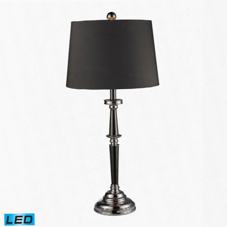 D1406-led Monaca Led Table Lamp In Boack Nickel And Chrome With Slate Grey