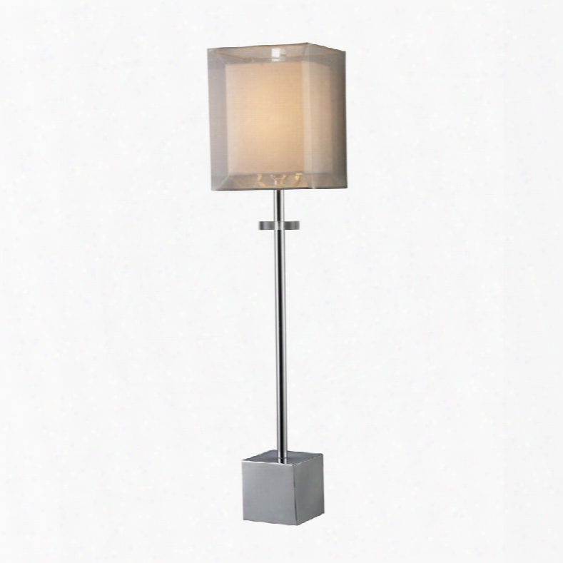 D1408 Exeter Table Lamp In Chrome With Double-framed