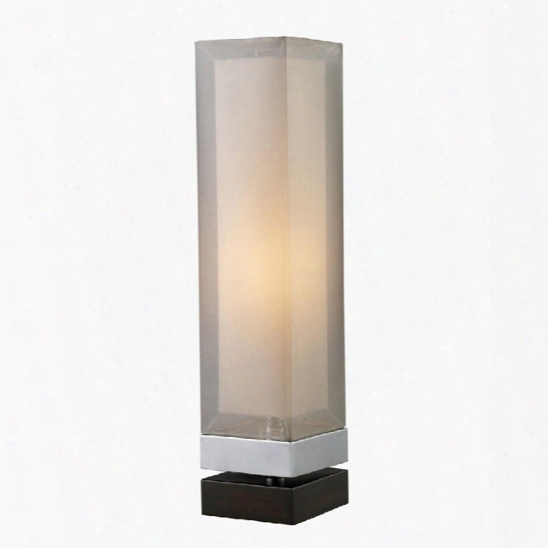 D1409 Volant Table Lamp In Chrome And Painted Espresso Base With Double Framed