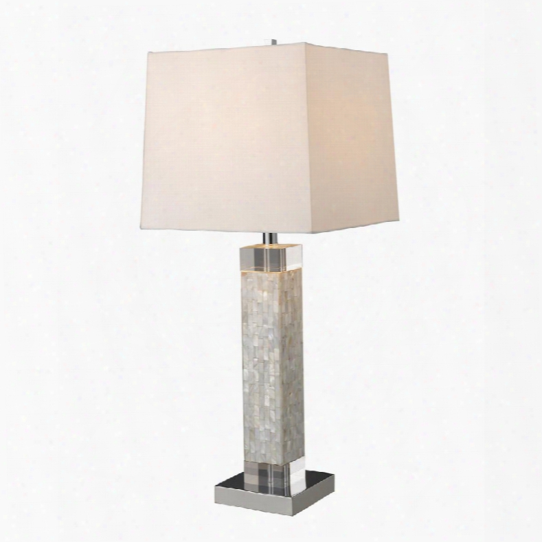 D1412 Luzern Etable Lamp In Mother Of Pearl With Milano Off White