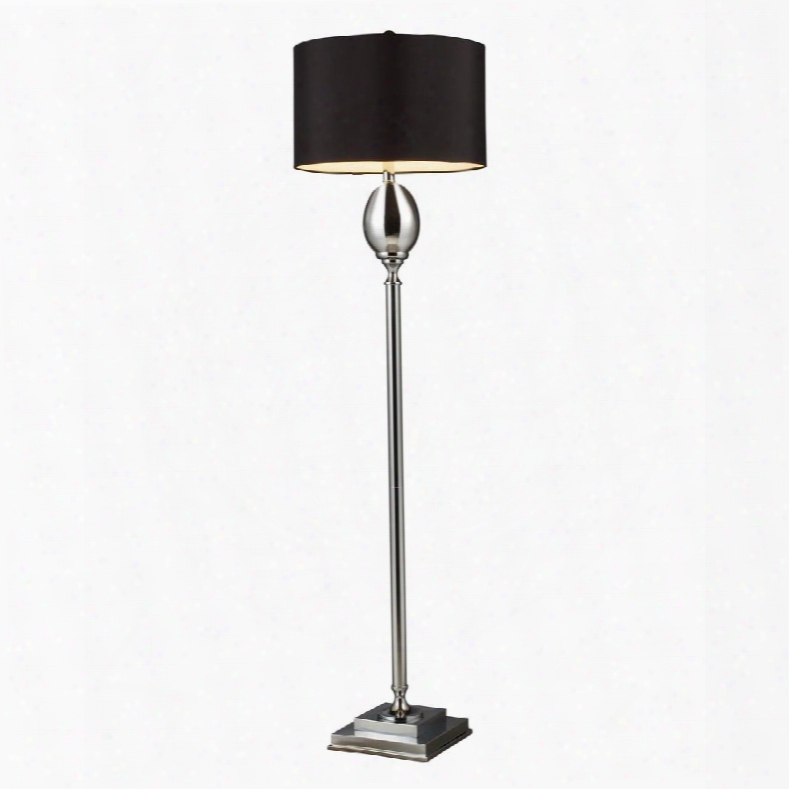 D1427b Waverly Floor  Lamp In Chrome Plated Glass With Milano Black