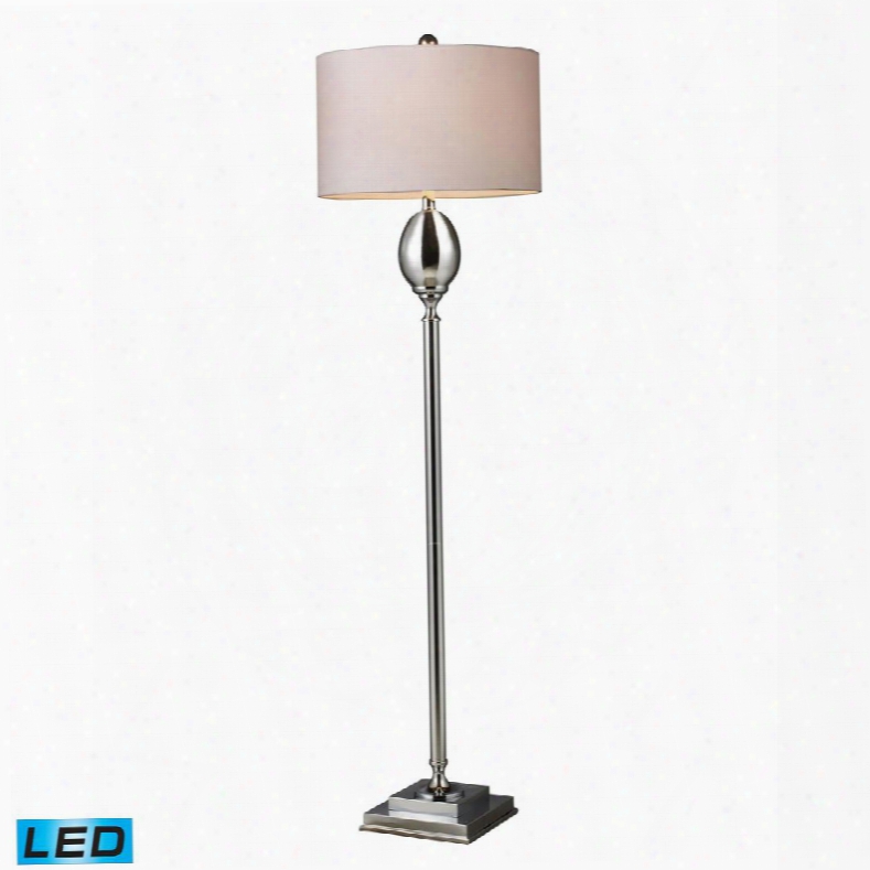 D1427w-led Waverly Led Floor Lamp In Chrome Plated Glass With Milano Pure White