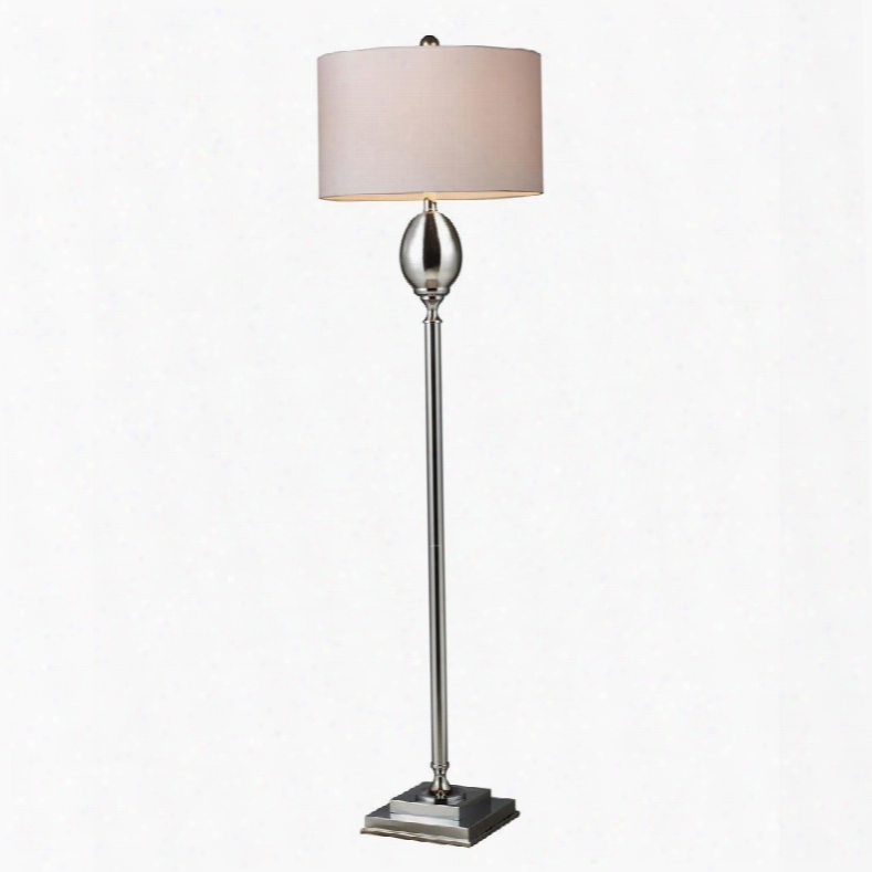 D1427w Waverly Floor Lamp In Chrome Plated Glass With Milano Pure White