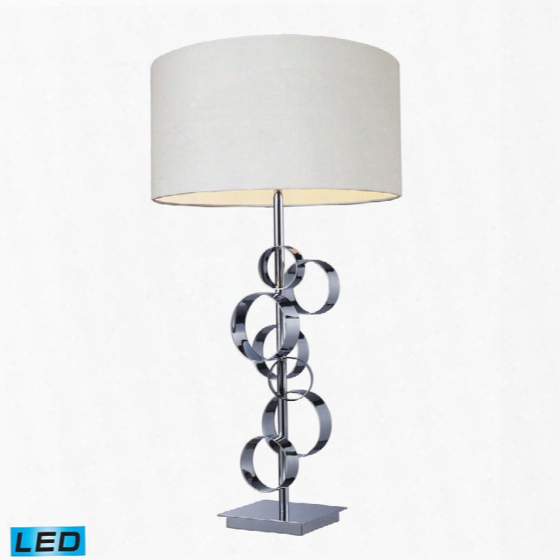 D1475-led Avon Comtemporary Chrome Led Table Lamp With Inte Rtwined Circular