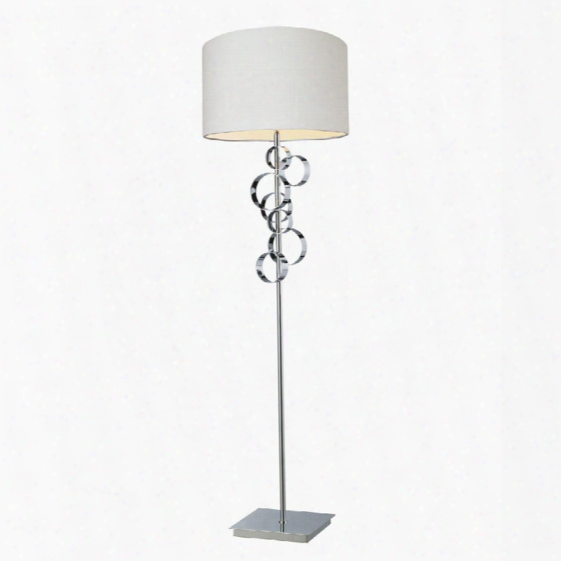 D1476 Avon Comtemporary Chorme Floor Lamp With Intertwined Circular