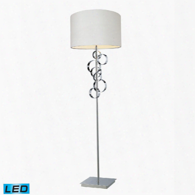 D1476-led Avon Comtemporary Chrome Led Floor Lamp With Intertwined Circular