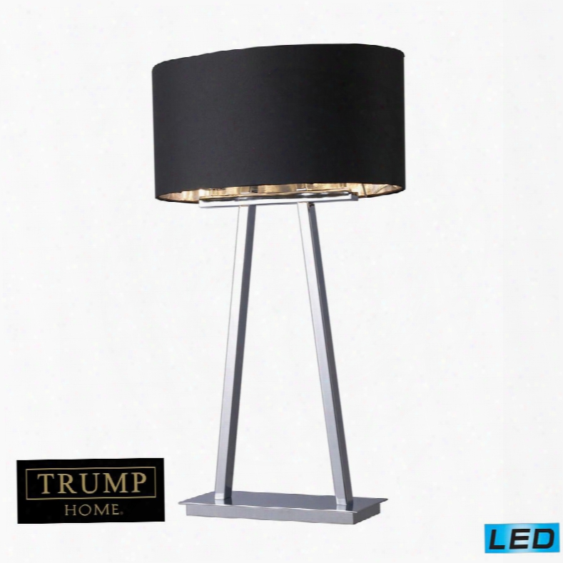 D1479-led Trump Home Empire 2 Light Led Table Lamp In  Chrome With Black