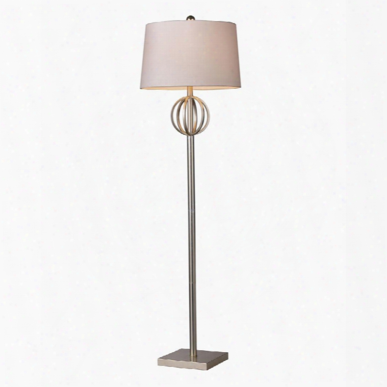 D1495 Donora Floor Lamp In Silver Leaf With Milano Off White