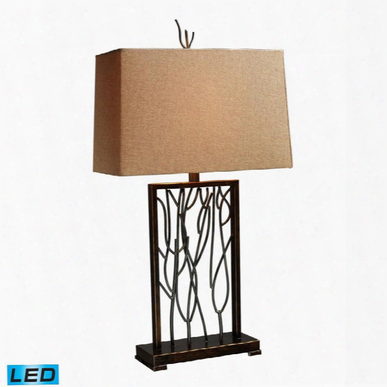 D1518-led Belvior Park Led Table Lamp In Aria Bronze And
