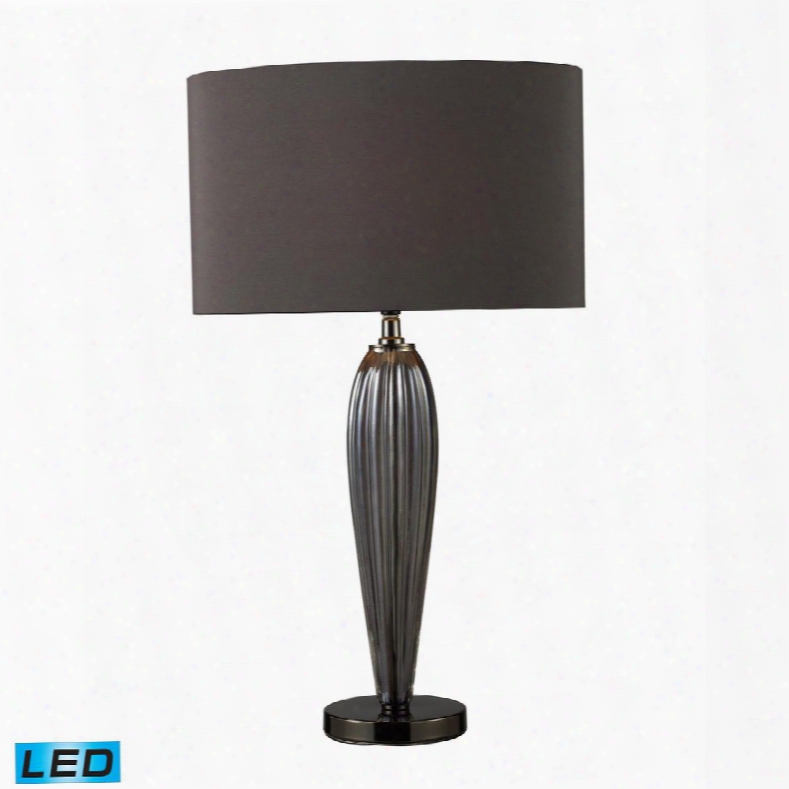 D1597-led Carmichael Led Table Lamp In Steel Smoked Glass And Black