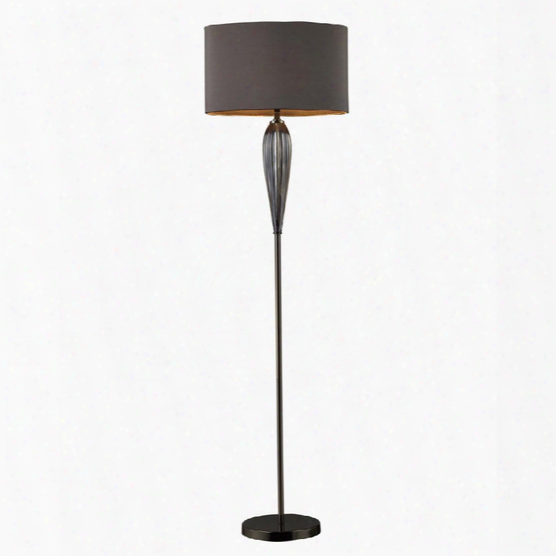 D1598 Carmichael Floor Lamp In Steel Smoked Glass And Black